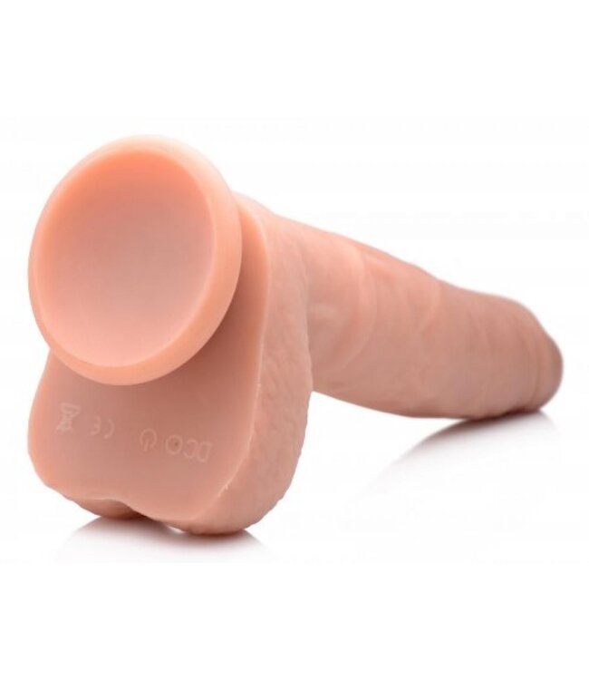 XR Brands Vibrerende & Stotende Realistische XL Dildo Met Balzak - 17.8 cm