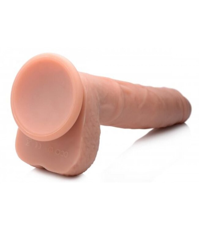 XR Brands Vibrerende & Stotende Realistische XL Dildo met Zuignap en Ballen -16.5 cm