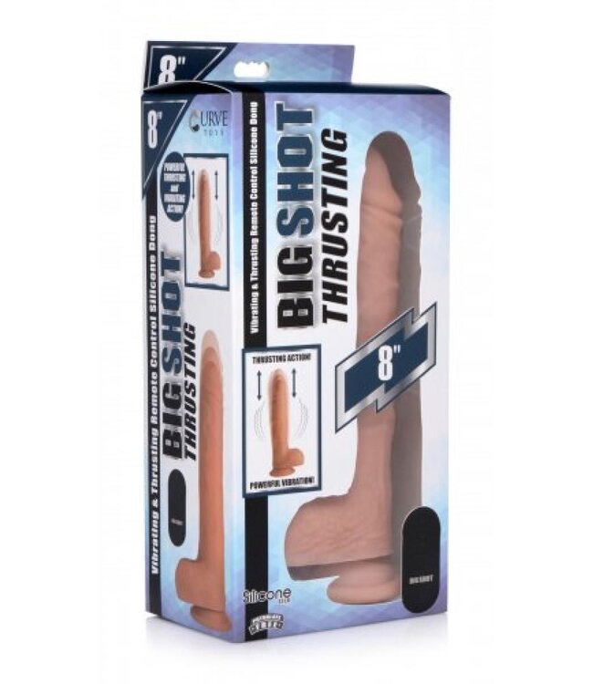 XR Brands Vibrerende & Stotende Realistische XL Dildo met Zuignap en Ballen -16.5 cm
