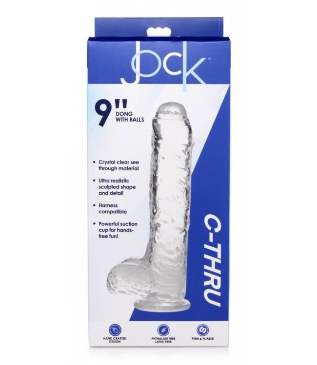 XR Brands Jock C-Thru Transparante Dildo - 25 cm.