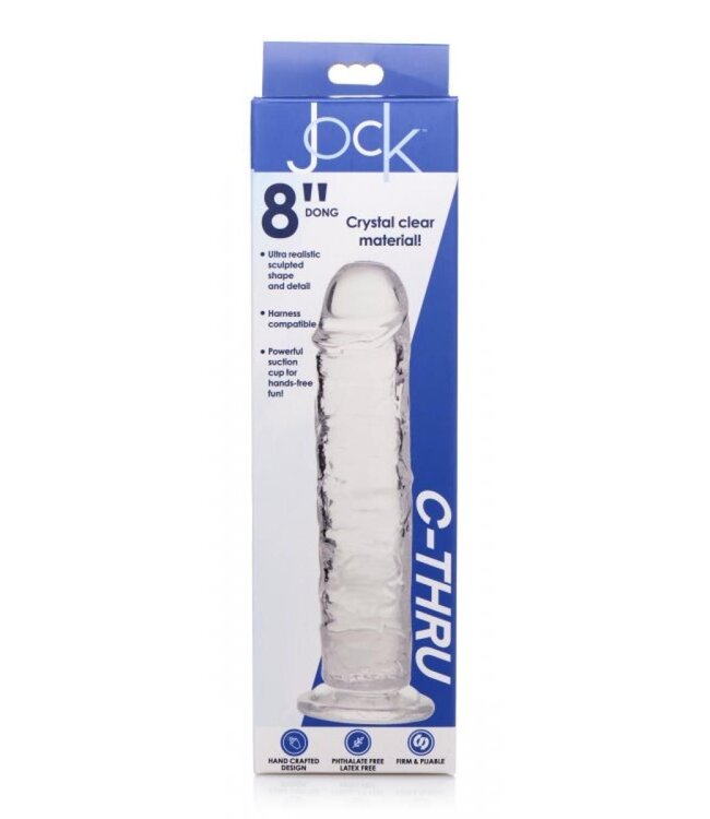 XR Brands Jock C-Thru Transparante Dildo - 21 cm.