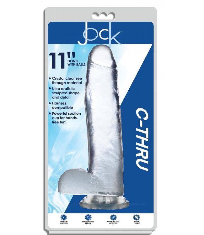 XR Brands Jock C-Thru Transparante Dildo - 31 cm.