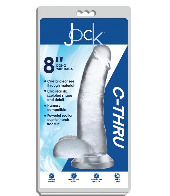 XR Brands Jock C-Thru Transparante Dildo - 23 cm.