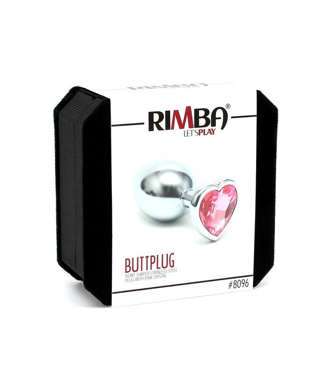 Rimba Rimba - Buttplug KLEIN met kristal in Hartvorm (unisex)