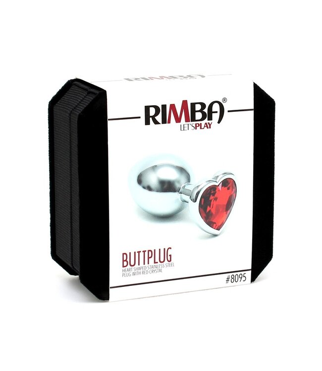 Rimba Rimba - Buttplug KLEIN met kristal in Hartvorm (unisex)