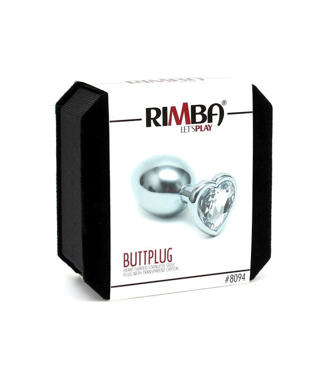 Rimba Rimba - Buttplug KLEIN met kristal in Hartvorm (unisex)