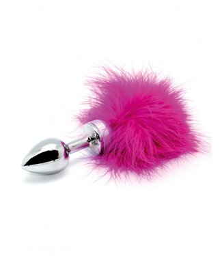 Rimba Rimba - Buttplug KLEIN met roze veren (unisex)