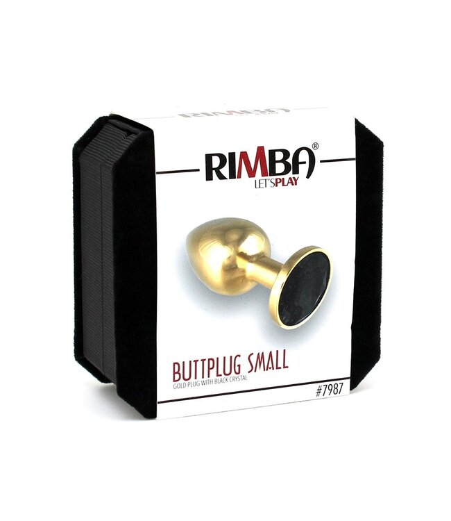 Rimba Rimba - Gouden Buttplug KLEIN met kristal (unisex)