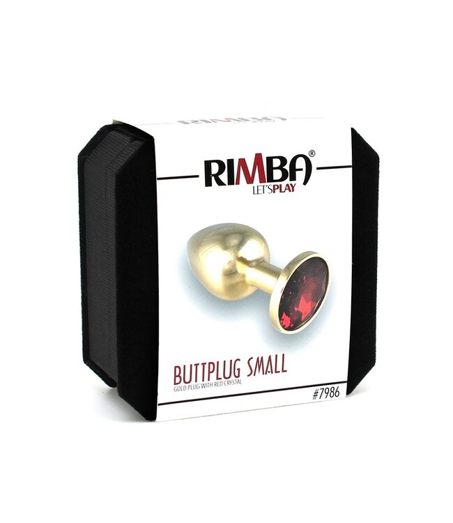 Rimba Rimba - Gouden Buttplug KLEIN met kristal, massief  (unisex)