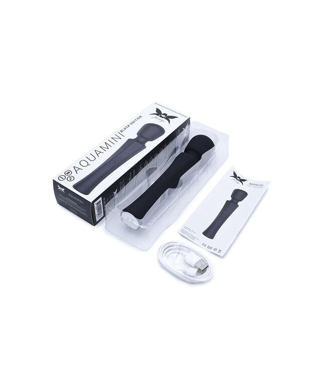 Rimba Pixey - Aquawand Mini - Mini Wand Vibrator - Zwart