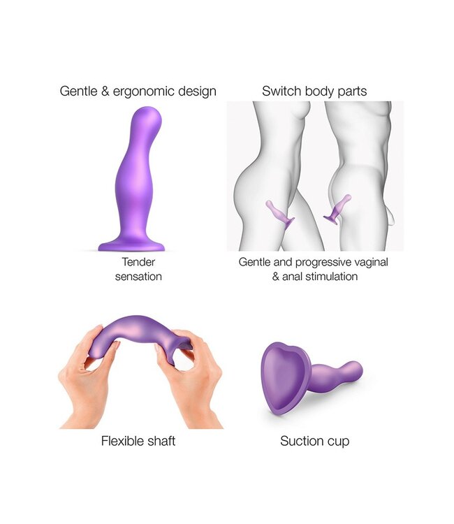 Rimba Strap-On-Me - Dildo Plug Curvy Maat M - Metallic Paars