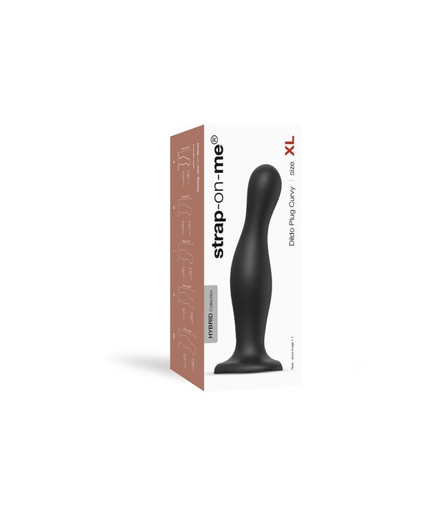 Rimba Strap-On-Me - Dildo Plug Curvy Maat XL - Zwart