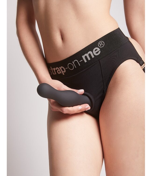 Rimba Strap-On-Me - Dildo Plug Curvy Maat L - Zwart