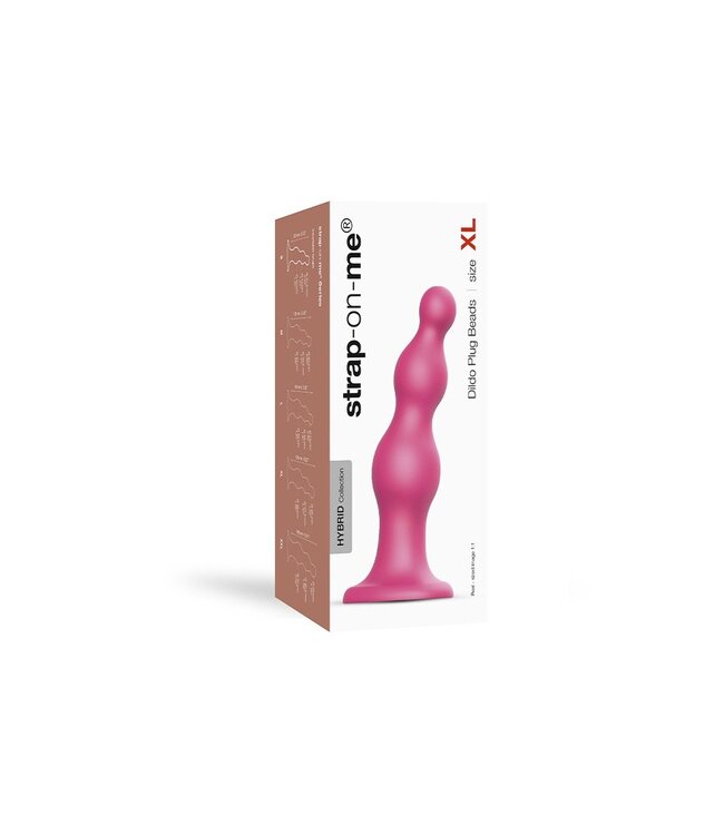 Rimba Strap-On-Me - Dildo Plug Beads Maat XL - Metallic Roze