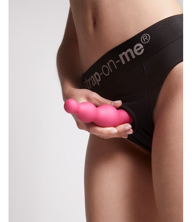 Rimba Strap-On-Me - Dildo Plug Beads Maat S - Metallic Roze