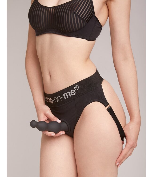 Rimba Strap-On-Me - Dildo Plug Beads Maat XXL - Zwart