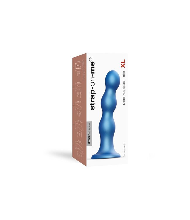 Rimba Strap-On-Me - Dildo Plug Balls Maat XL - Metallic Blauw