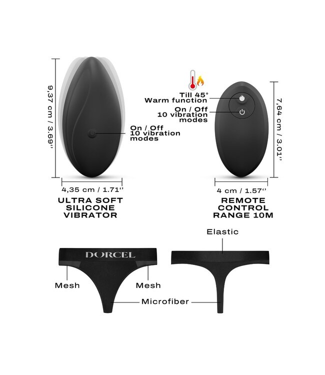 Rimba Dorcel - Discreet Vibe - Panty Vibrator met string - Zwart