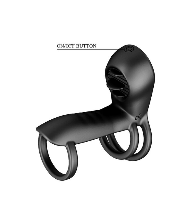 Rimba Pretty Love - Jammy - Cock Ring Vibrator met Clitoris Stimulator - Zwart
