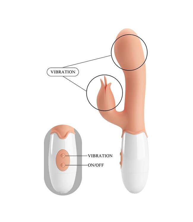 Rimba Pretty Love - Bloody Mary - Rabbit Vibrator met Clitorisstimulator - Nude