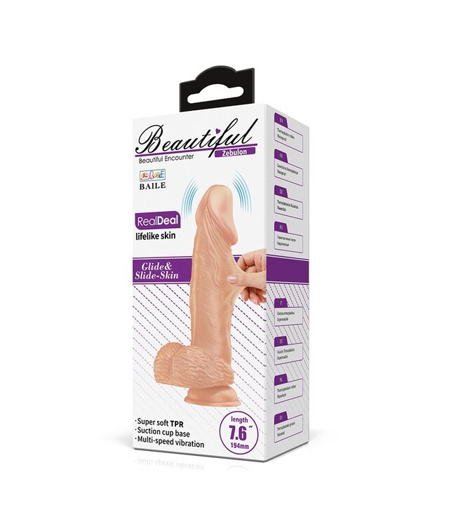 Rimba Pretty Love - Zebulon - Realistic Vibrating Dildo 19.4 cm - Nude
