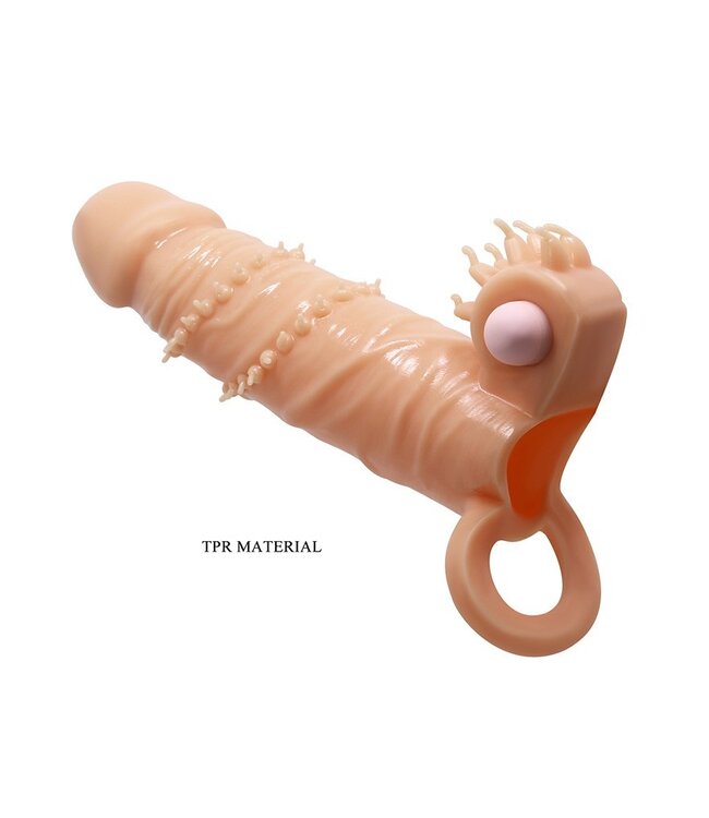 Rimba Pretty Love - Connor - Penis Sleeve Vibrator met Clitoris Stimulator - Nude