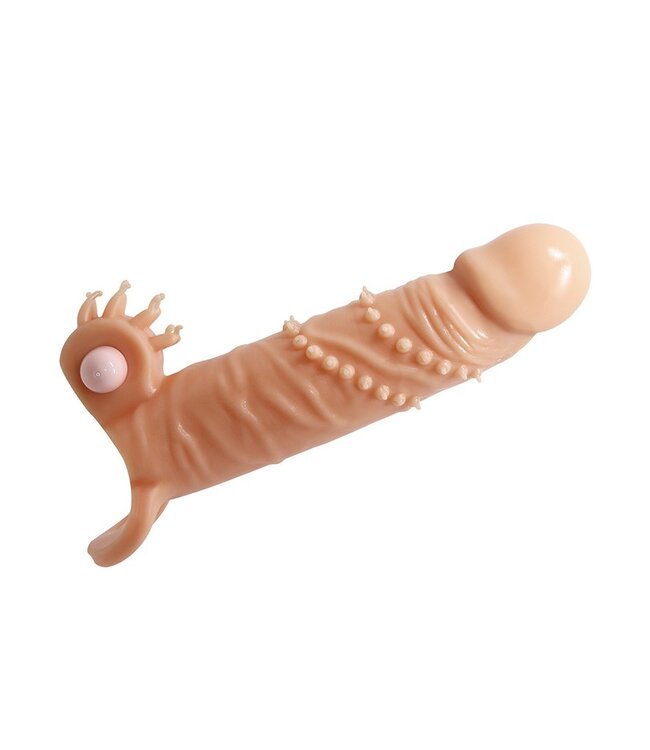 Rimba Pretty Love - Connor - Penis Sleeve Vibrator met Clitoris Stimulator - Nude