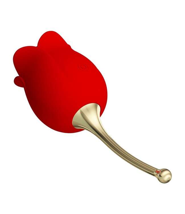 Rimba Pretty Love - Rose Lover - Clitorisvibrator met likstimulator - Goud & Rood