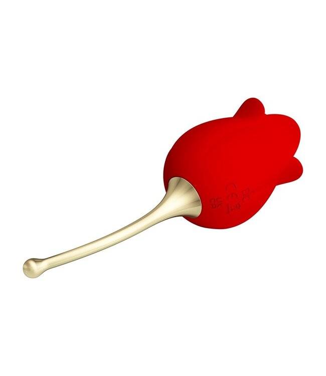 Rimba Pretty Love - Rose Lover - Clitorisvibrator met likstimulator - Goud & Rood