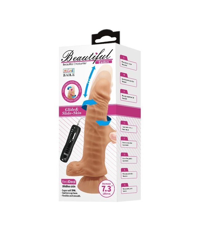 Rimba Pretty Love - Easton - Roterende & Stotende Dildo - Bruin