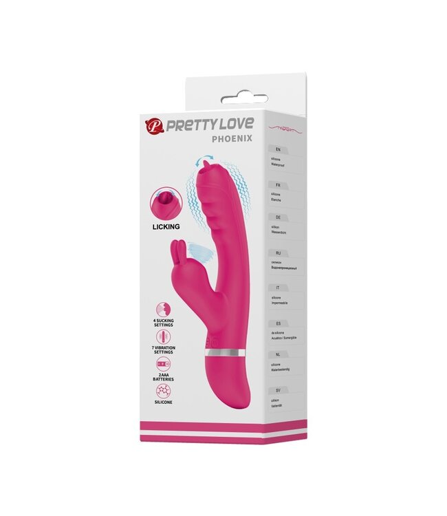 Rimba Pretty Love - Phoenix - Rabbit Vibrator met Zuigfunctie - Roze