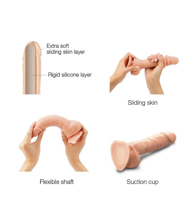 Rimba Strap-On-Me - Sliding Skin Realistische Dildo Maat XXL - Nude