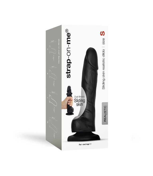 Rimba Strap-On-Me - Sliding Skin Realistische Dildo Maat S - Zwart