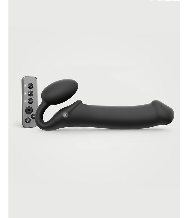 Rimba Strap-On-Me - Buigbare Strap-On Vibrator met Afstandsbediening Maat XL - Zwart