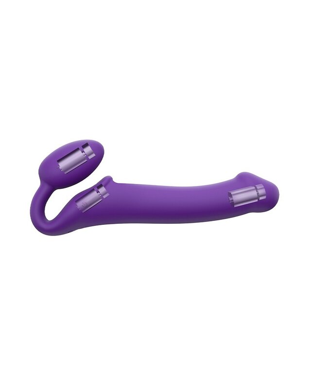 Rimba Strap-On-Me - Buigbare Strap-On Vibrator met Afstandsbediening Maat M - Paars