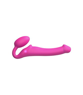 Rimba Strap-On-Me - Buigbare Strap-On Vibrator met Afstandsbediening Maat L - Fuchsia