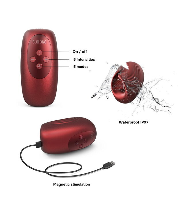 Rimba MANWAN - Sub One - Vibrerende Masturbator met Tapping Feature - Velvet Red