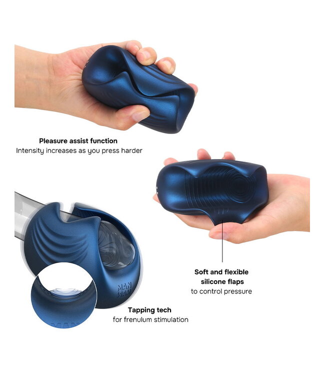 Rimba MANWAN - Sub One - Vibrerende Masturbator met Tapping Feature - Stellar Blue