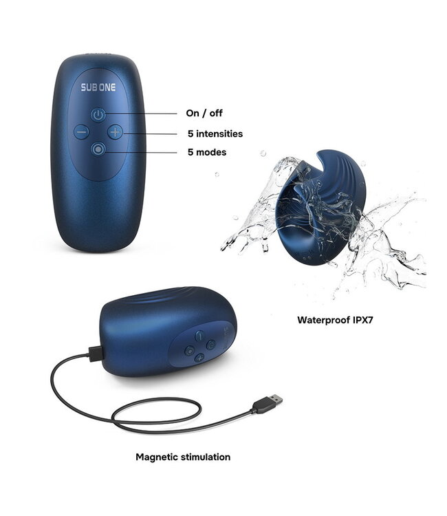 Rimba MANWAN - Sub One - Vibrerende Masturbator met Tapping Feature - Stellar Blue