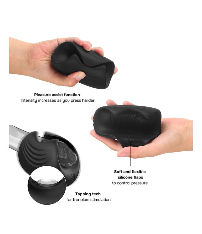 Rimba MANWAN - Sub One - Vibrerende Masturbator met Tapping Feature - Infinity Black