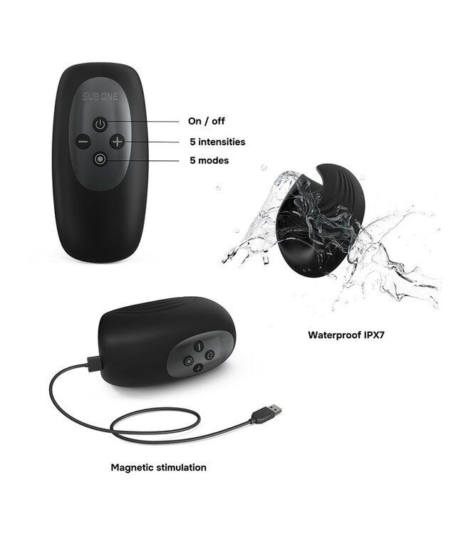 Rimba MANWAN - Sub One - Vibrerende Masturbator met Tapping Feature - Infinity Black