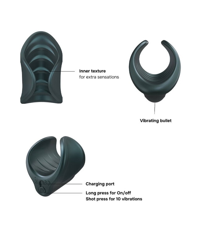 Rimba MANWAN - Starter - Oplaadbare Masturbator - Dennengrijs