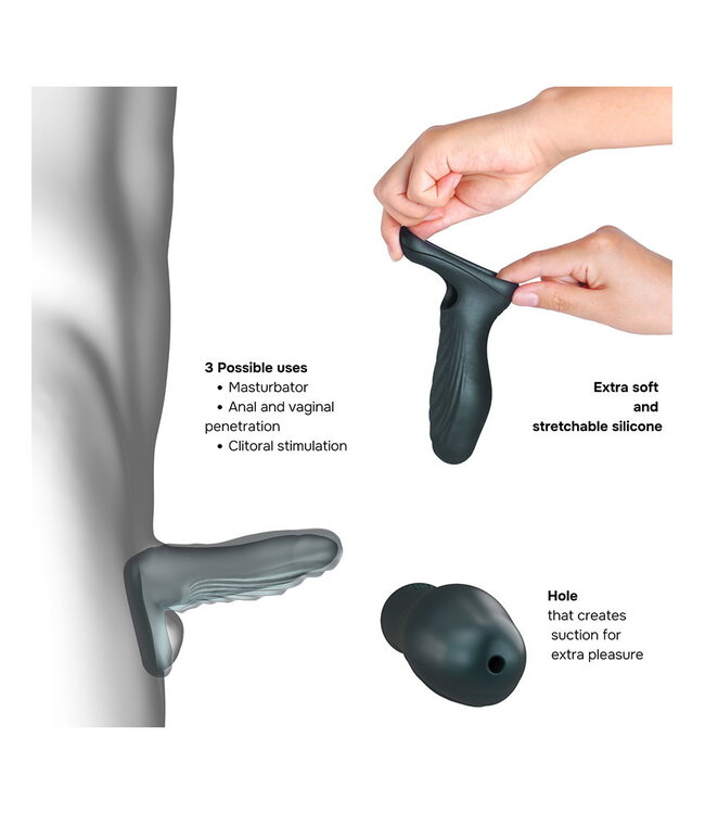 Rimba MANWAN - Ryzer - Penis Extender en Zachte Masturbatie Sleeve - Dennengrijs
