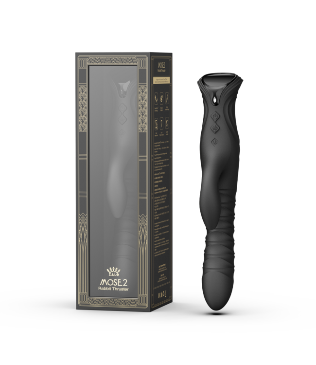 Rimba ZALO- Mose 2 - Rabbit Thrusting Vibrator - Zwart