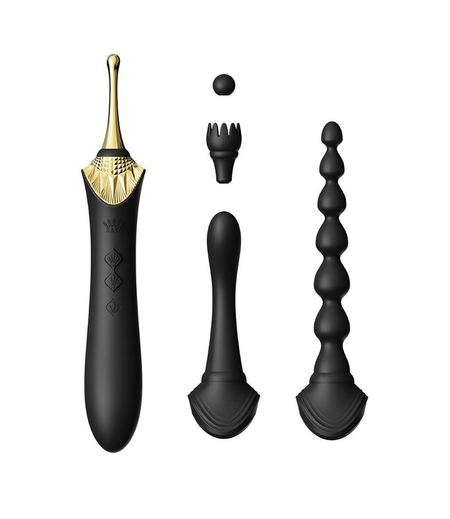 Rimba ZALO - Bess 2 - Verwarmende Clitoris Massager met 4 opzetstukken - Zwart