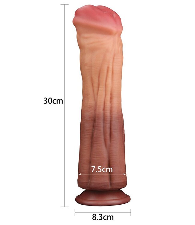 Rimba LoveToy - Dildo met Aderen 30 cm - Nude/Bruin