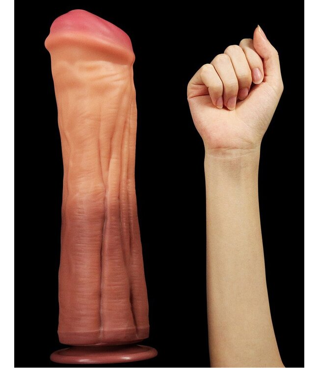 Rimba LoveToy - Dildo met Aderen 30 cm - Nude/Bruin
