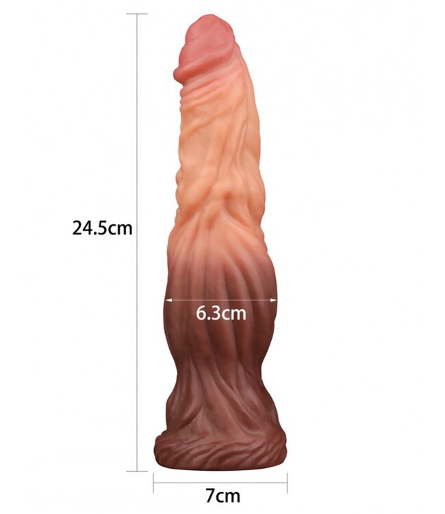 Rimba LoveToy - Dildo met Aderen 24.5 cm - Nude/Bruin