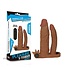 Rimba LoveToy - Pleasure X Tender Vibrating Double Penis Sleeve + 5 cm - Bruin