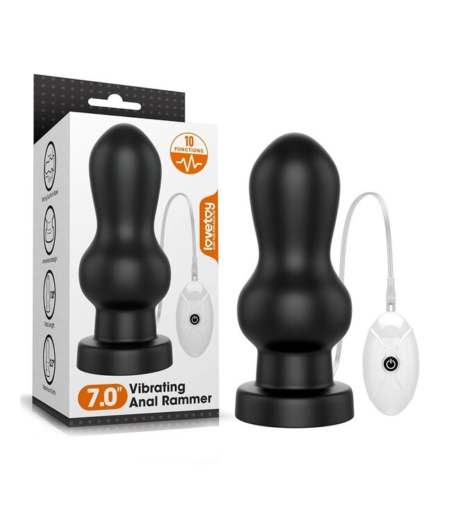 Rimba LoveToy - King Size Vibrating Anal Rammer 18 cm - Zwart